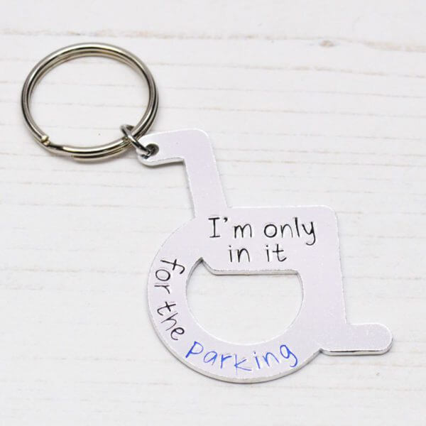 Stamped With Love - I'm only in it for the parking Wheelchair Keyring