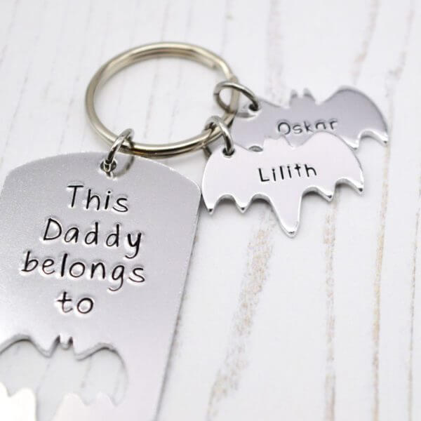 Stamped With Love - Daddy belongs to Bat Keyring