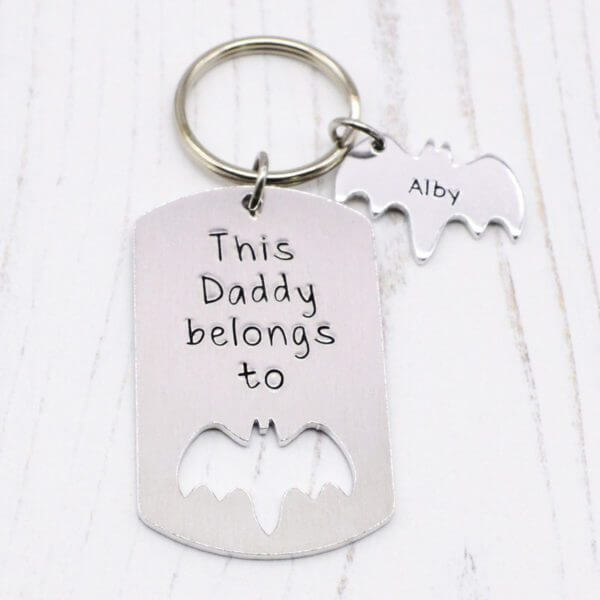 Stamped With Love - Daddy belongs to Bat Keyring