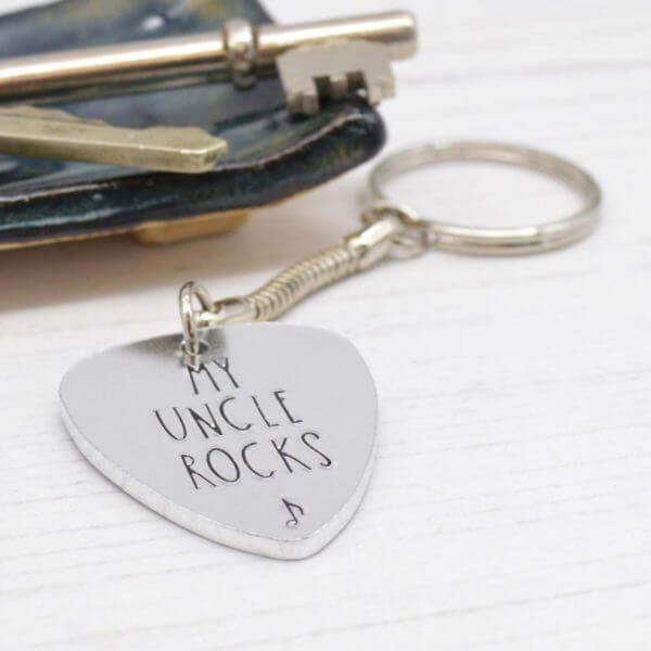 Stamped With Love - My Uncle Rocks Plectrum Keyring