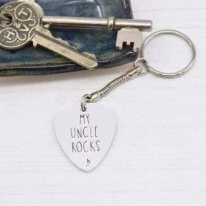 Stamped With Love - My Uncle Rocks Plectrum Keyring