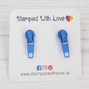 Stamped With Love - Zip Earrings Blue