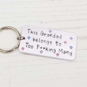 Stamped With Love - Grandad to too f**king Many Keyring