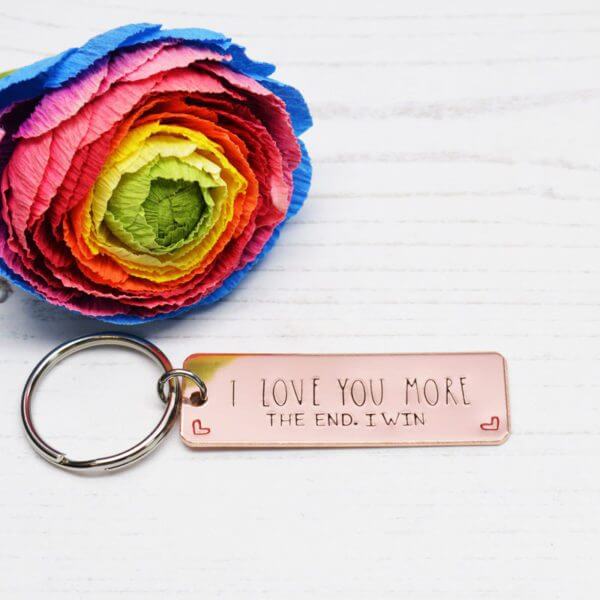 Stamped With Love - I Love You More Keyring - Copper