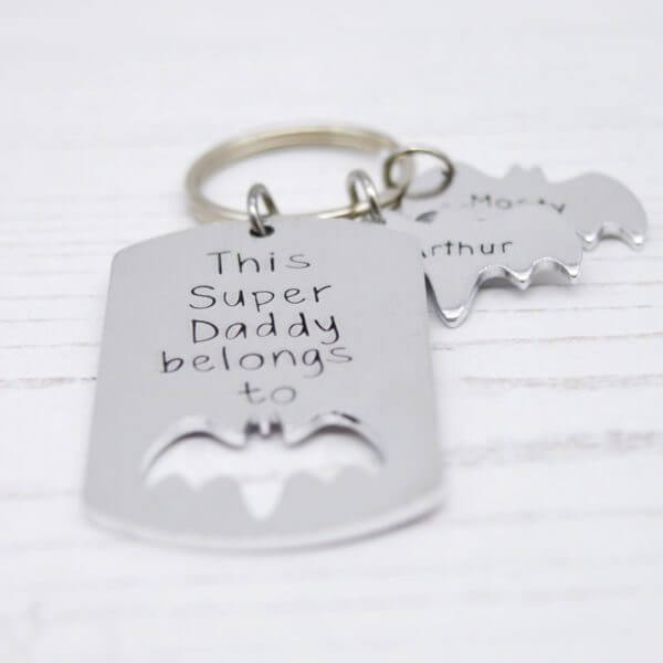 Stamped With Love - Super Daddy Belongs to Bat Keyring