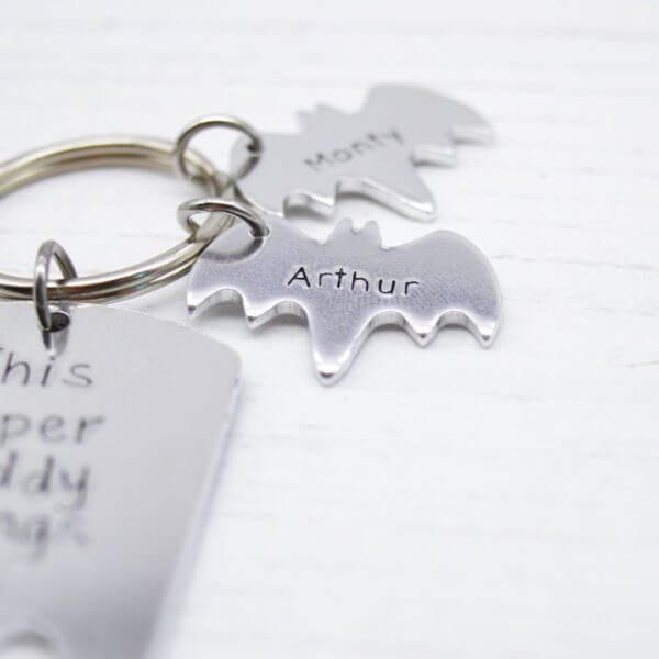 Stamped With Love - Super Daddy Belongs to Bat Keyring