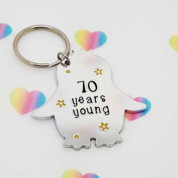 Stamped With Love - Years Young Birthday Penguin Keyring
