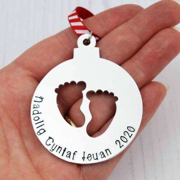 Stamped With Love - Nadolig Cyntaf Personalised Bauble