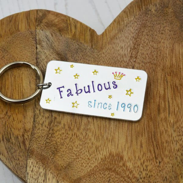 Stamped With Love - Personalised Birthday Keyring