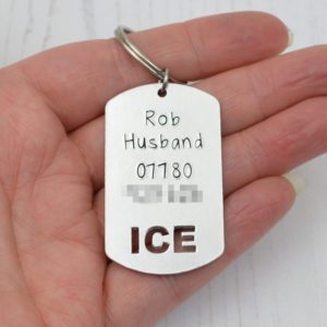 Stamped With Love - In Case of Emergency ICE Keyring