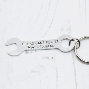 Stamped With Love - Dad can't fix it, ask Grandad Spanner Keyring