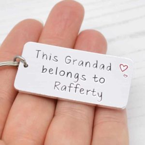 Stamped With Love - This Grandad belongs to Personalised Keyring