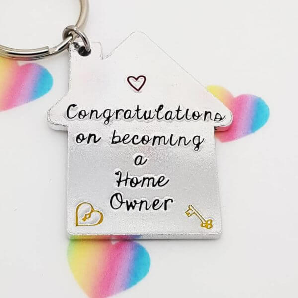 Stamped With Love - Congratulations on becoming a Home Owner Keyring