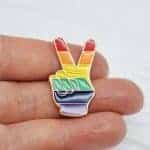 Rainbow Peace Sign Enamel Pin