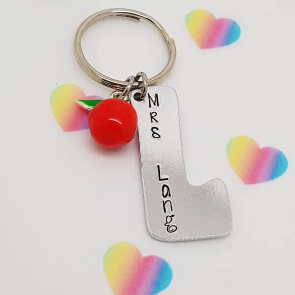 Stamped With Love - Personalised Teacher Initial Keyring