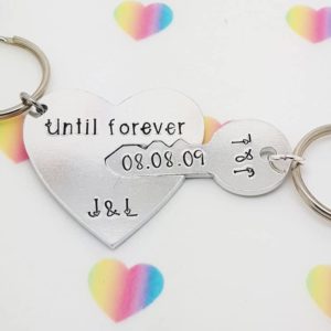 Stamped With Love - Until Forever Heart and Key Keyring