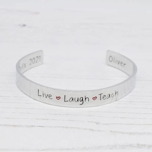 Stamped With Love - Live Laugh Teach Bracelet