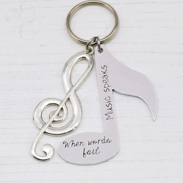 Stamped With Love - When words fail Music speaks Keyring