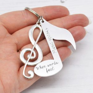 Stamped With Love - When words fail Music speaks Keyring