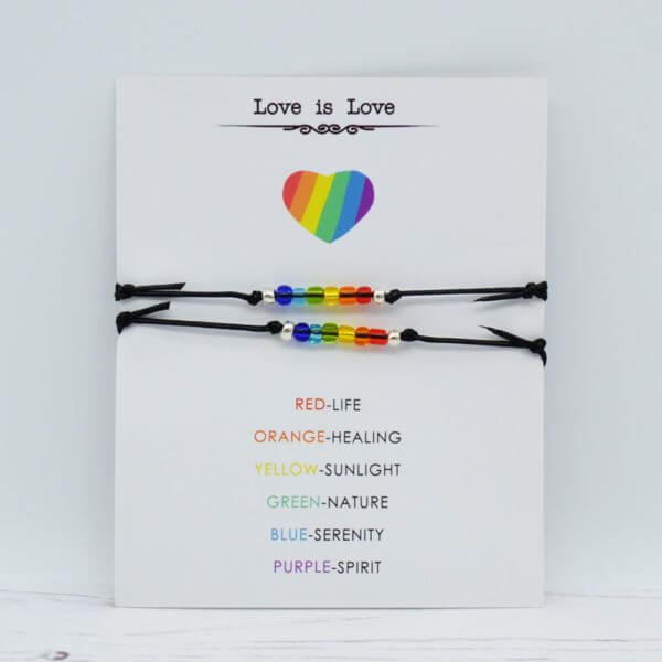 Stamped With Love - Love is Love Rainbow Beaded Bracelet