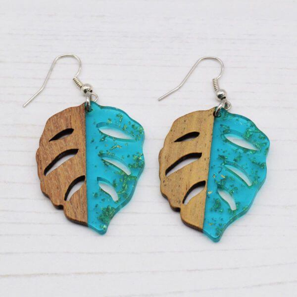 Stamped With Love - Leaf Earrings Turquoise