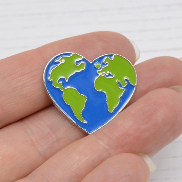 Stamped With Love - Love the World Enamel Pin