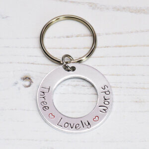 Stamped With Love - Create Your Own 3 Lovely Words Washer Keyring