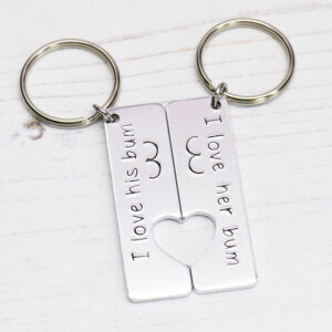 Stamped With Love - I love his Bum / I love her Bum Keyrings