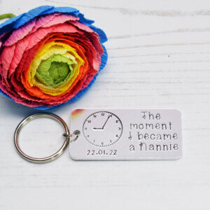 Stamped With Love - Moment I became a Nannie Keyring