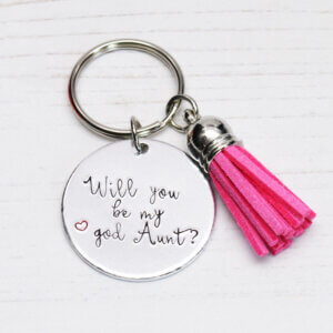 Stamped With Love - Will you be my God Aunt Keyring