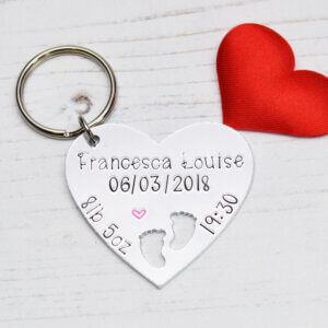 Stamped With Love - New Baby Details Keyring