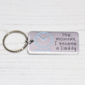 Stamped With Love - Moment I became a Daddy to Twins Keyring