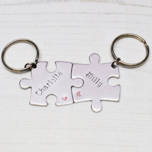 Stamped With Love - Personalised Friendship Jigsaw Keyrings