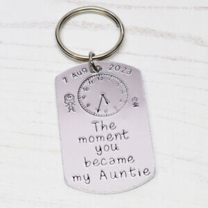 Stamped With Love - Moment you became my Auntie personalised Keyring