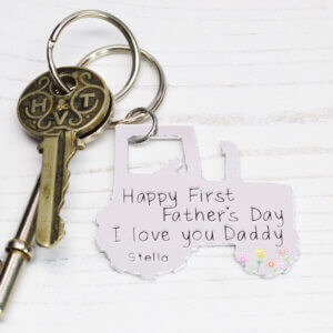 Stamped With Love - Happy Father's Day Tractor Keyring