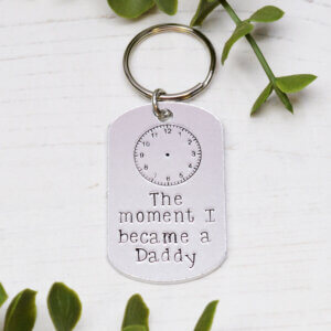 Stamped With Love - The moment I became a Daddy Dog Tag Keyring