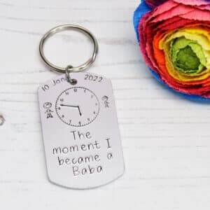 Stamped With Love - Moment I became a Baba Keyring