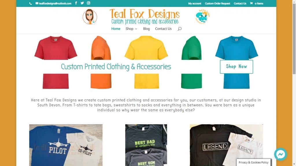 Teal Fox Designs Website